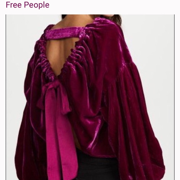 Free People Gimme Some Lovin' Velvet Top with Tie Sleeves - Picture 8 of 8